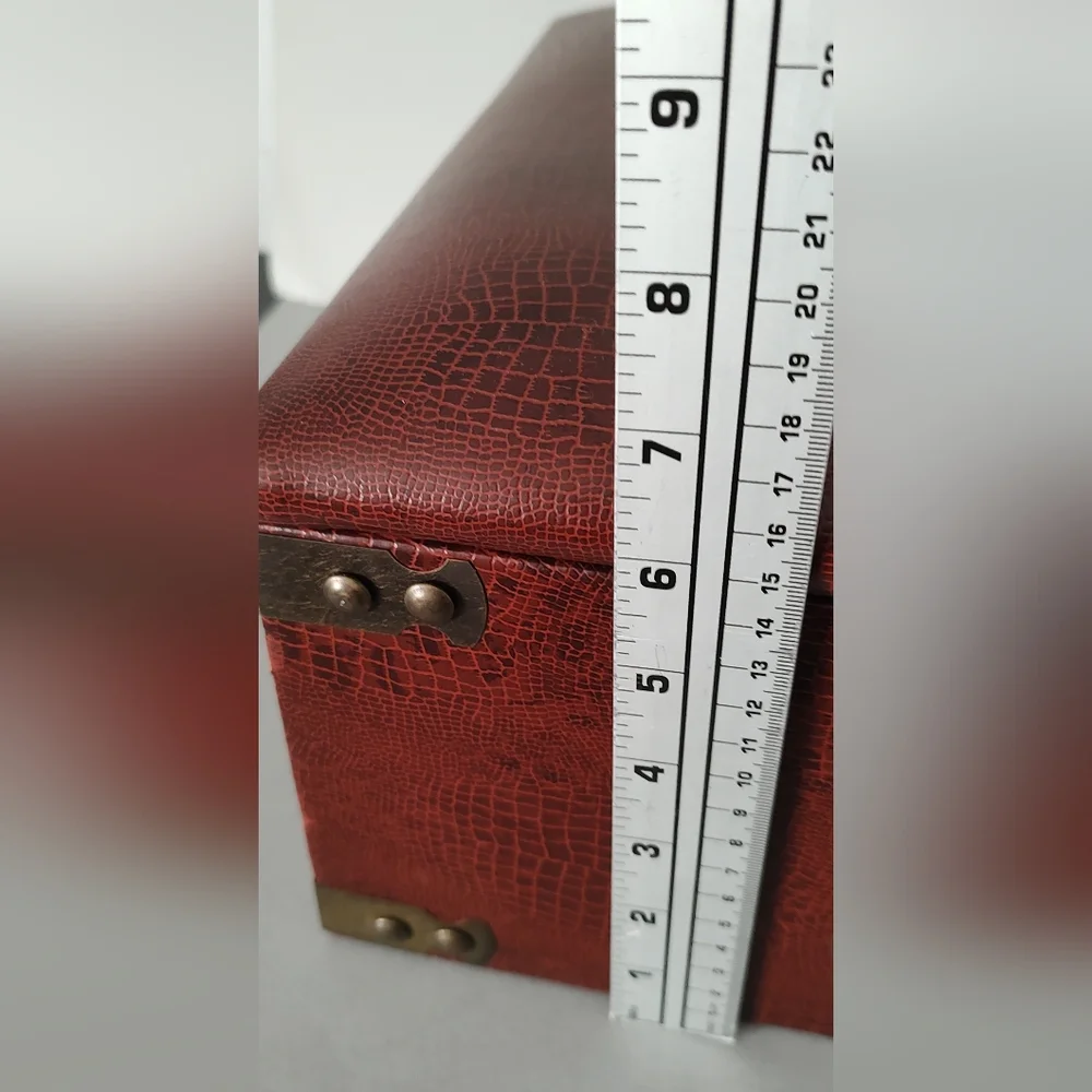 Vintage Decorative Storage Padded Vinyl  Storage Heavy Box Excellent Condition